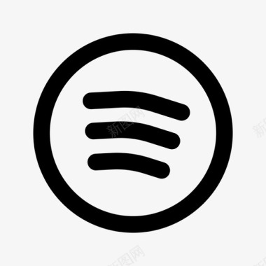 Spotify社交媒体概要线性图标图标