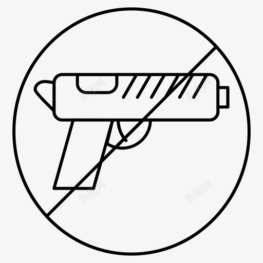 武器枪支禁止使用枪支图标svg_新图网 https://ixintu.com 不允许 使用 元素 城市 枪支 武器 禁止 细线