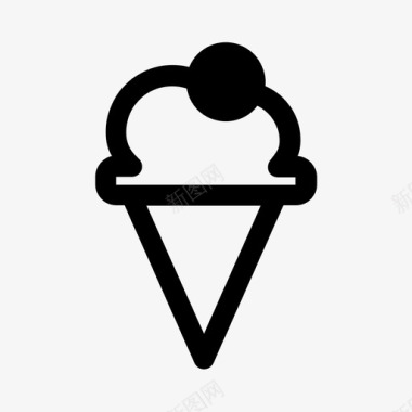 冰淇淋蛋卷勺子图标图标