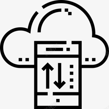 云存储数字服务13线性图标图标