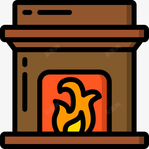 壁炉加热5线性颜色图标svg_新图网 https://ixintu.com 加热 壁炉 线性 颜色
