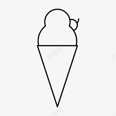冰淇淋筒海滩食物图标图标