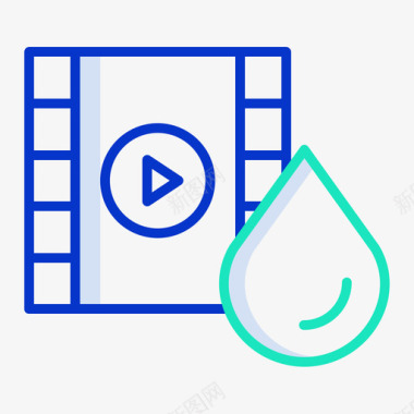 纪录片水10轮廓颜色图标图标