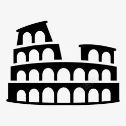 古罗马斗兽场罗马竞技场建筑图标高清图片