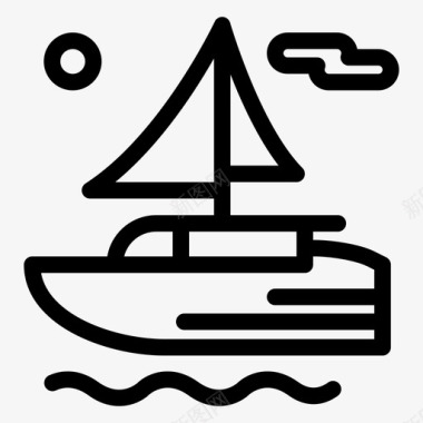 船河帆船图标图标