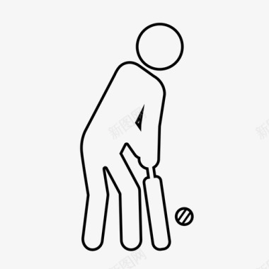 板球游戏人图标图标
