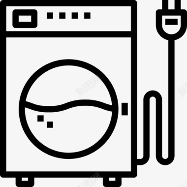 洗衣机家用电器线性图标图标
