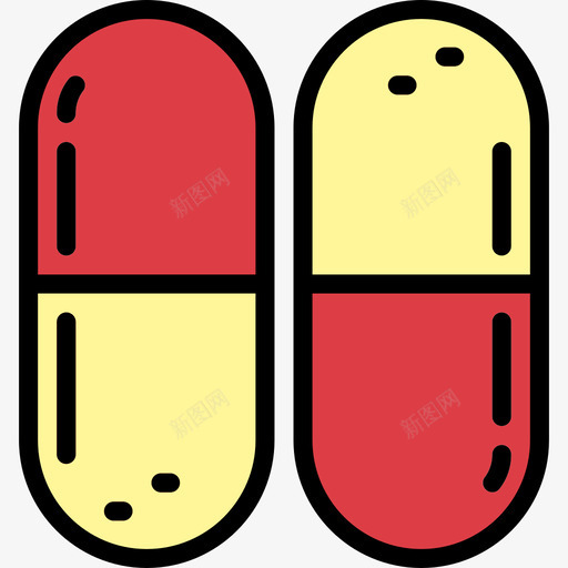 胶囊药物2线性颜色图标svg_新图网 https://ixintu.com 线性 胶囊 药物 颜色