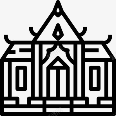 寺庙65号建筑物直线型图标图标