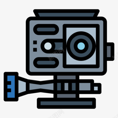 动作摄像机小工具20线性颜色图标图标