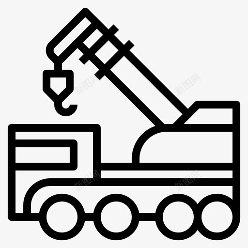 起重机车库运输图标svg_新图网 https://ixintu.com 卡车 施工大纲 起重机 车库 运输