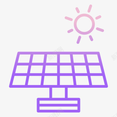 太阳能能量51轮廓梯度图标图标