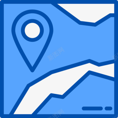 地图酒店旅游4蓝色图标图标
