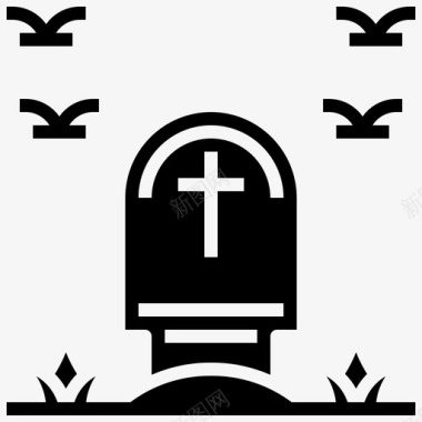 墓碑基督教2填充图标图标