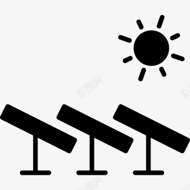 太阳能电池板能量49字形图标图标