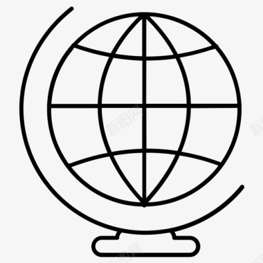 地球仪世界地球仪通用正则线集42图标图标