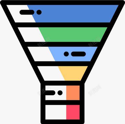 漏斗图表15颜色省略图标svg_新图网 https://ixintu.com 图表 漏斗 省略 颜色