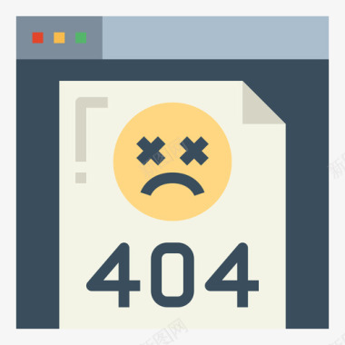 错误404互联网14扁平图标图标