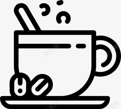咖啡杯咖啡豆饮料图标图标