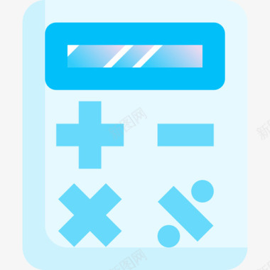 计算器文具80蓝色图标图标