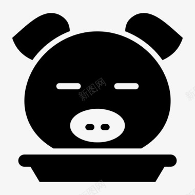 猪中国食物图标图标