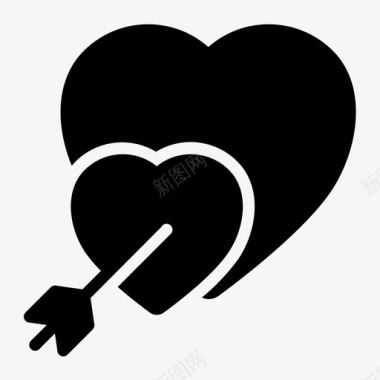 壁炉箭头情侣爱情图标图标