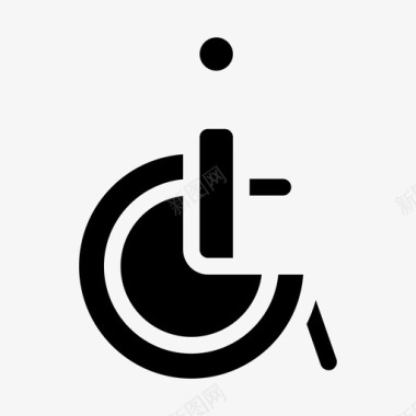 残疾人轮椅机场填充物图标图标