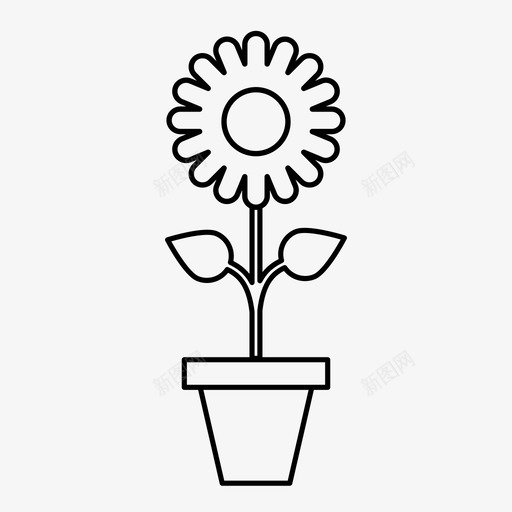向日葵盆园艺叶子图标svg_新图网 https://ixintu.com 叶子 向日葵 园艺 植物