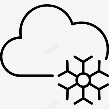 天气云降雪图标图标