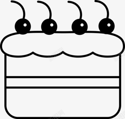 樱桃蛋糕生日食物图标图标