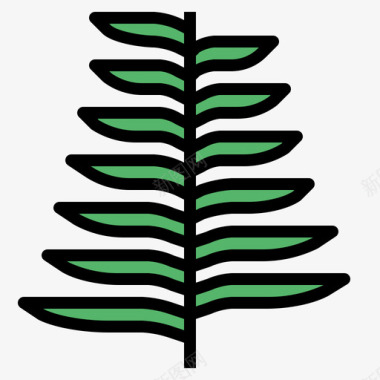 蕨类树5线形颜色图标图标
