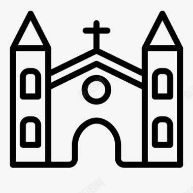 教堂基督教祈祷图标图标