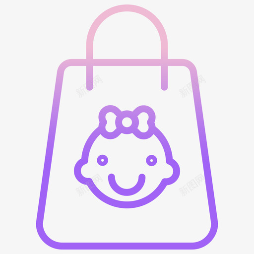 购物袋婴儿117轮廓渐变图标svg_新图网 https://ixintu.com 婴儿 渐变 购物袋 轮廓