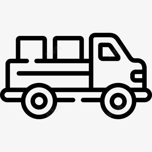 皮卡车运输168直线图标svg_新图网 https://ixintu.com 皮卡车 直线 运输168