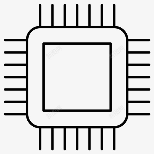 处理器芯片ic图标svg_新图网 https://ixintu.com ic 处理器 常规 技术 数字 线路 芯片