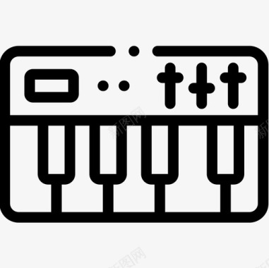 键盘摇滚乐28线性图标图标