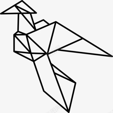 折纸动物鸟图标图标