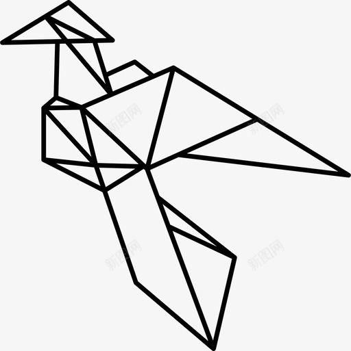折纸动物鸟图标svg_新图网 https://ixintu.com 动物 折纸 苍蝇 鸟类