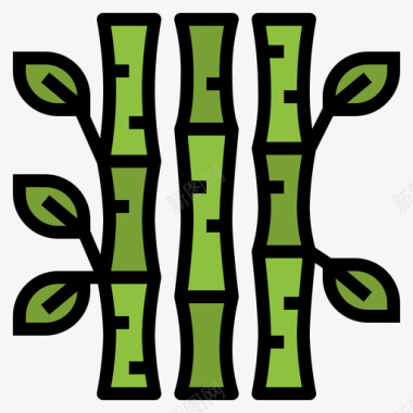 竹树5线颜色图标图标