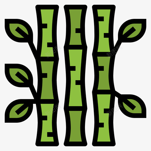 竹树5线颜色图标svg_新图网 https://ixintu.com 颜色