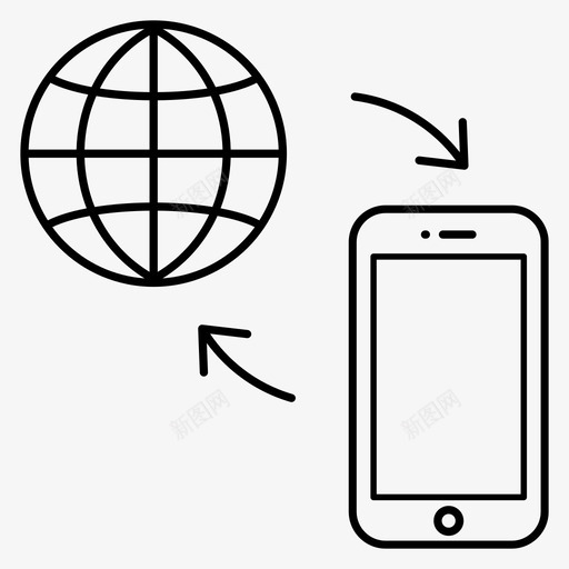 移动互联网浏览器网络图标svg_新图网 https://ixintu.com 互联网 浏览器 移动 网络