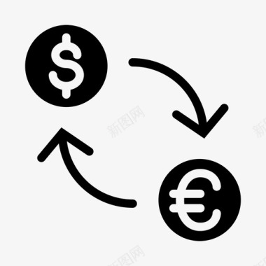 美元兑欧元货币金融业务填充图标图标