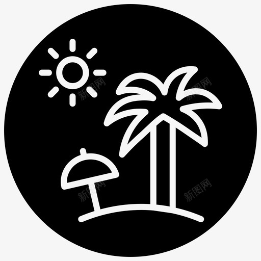 海滩椰树暑假图标svg_新图网 https://ixintu.com 你们 夏季 暑假 椰树 海滩 线迷 阳光 雨伞
