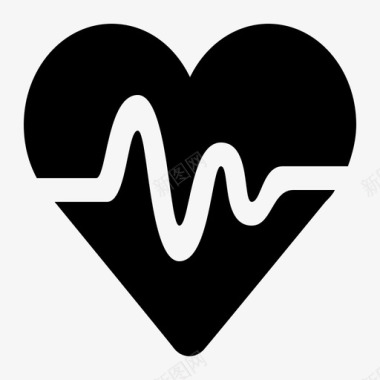 心脏健康心跳能量图标图标