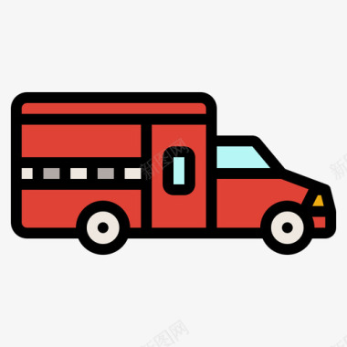 救护车运输164线性颜色图标图标