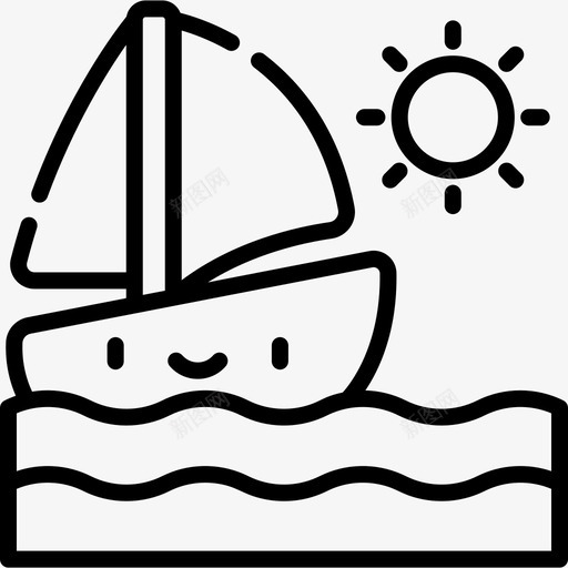 帆船景观72直线图标svg_新图网 https://ixintu.com 帆船 景观 直线