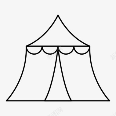 帐篷自然旅游图标图标