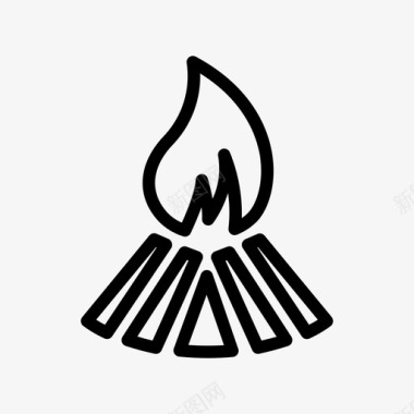 篝火燃烧露营图标图标