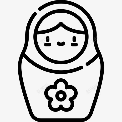 Matryoshka儿童玩具10线性图标svg_新图网 https://ixintu.com Matryoshka 儿童玩具10 线性