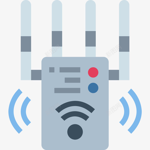 路由器无线电台2扁平图标svg_新图网 https://ixintu.com 扁平 无线电台2 路由器